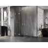 Mexen Lunar-F Duo сгъваема душ кабина 100 x 100 см, прозрачна, златисто матова - 836-100L-100P-55-00