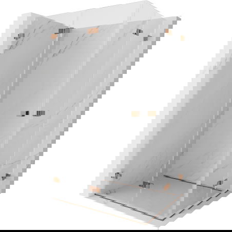  Mexen Lunar-F Duo сгъваема душкабина 90 x 75 см, прозрачна, розово злато - 836-090L-075P-60-00