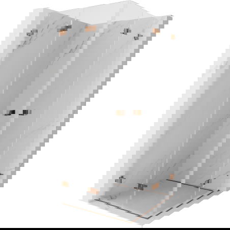 Mexen Lunar-F Duo сгъваем душ-кабина 90 x 90 см, прозрачна, розово злато - 836-090L-090P-60-00