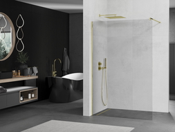 Mexen Kioto душ кабина Walk-in 100 x 200 см, прозрачна 8 мм, златна - 800-100-101-50-00