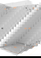 Mexen Lunar-F Duo сгъваема душ кабина 90 x 75 см, прозрачна, четкан мед - 836-090L-075P-65-00