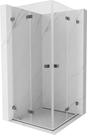 Mexen Lunar-F Duo Душ кабина сгъваема 80 x 80 см, прозрачна, четка сивя - 836-080L-080P-66-00