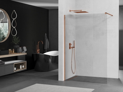 Mexen Kioto преграда душ кабина Walk-in 90 x 200 см, прозрачно 8 мм, розово злато - 800-090-101-60-00
