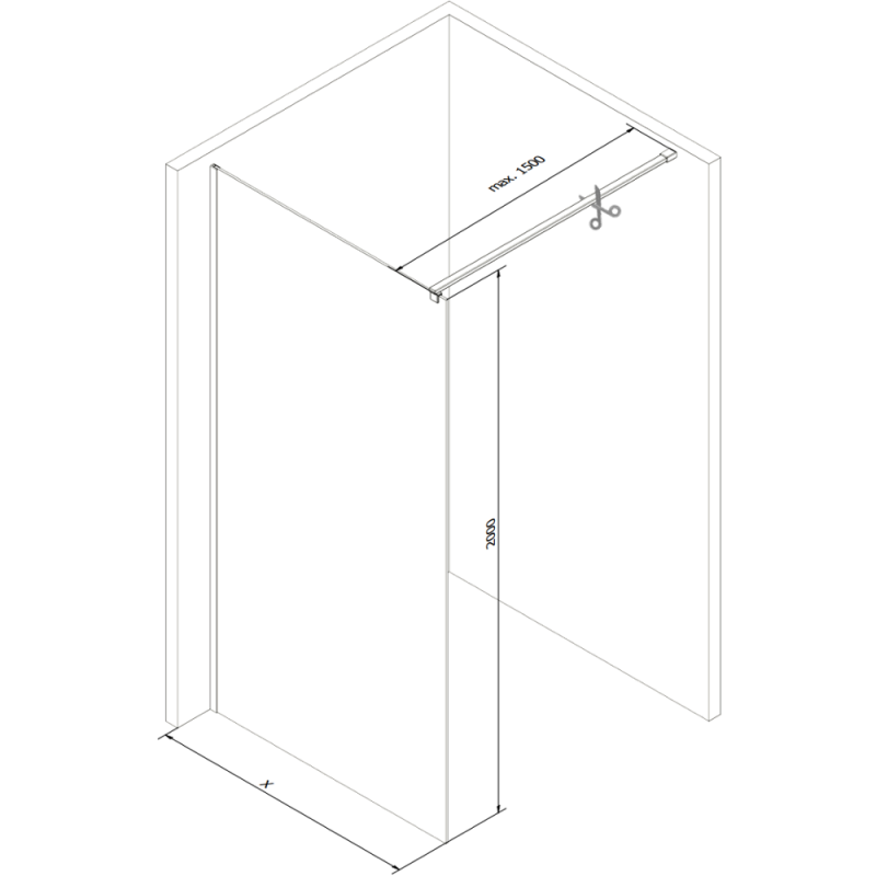 Mexen Kioto душ параван Walk-in 120 x 200 см, прозрачен 8 мм, розово злато - 800-120-101-60-00