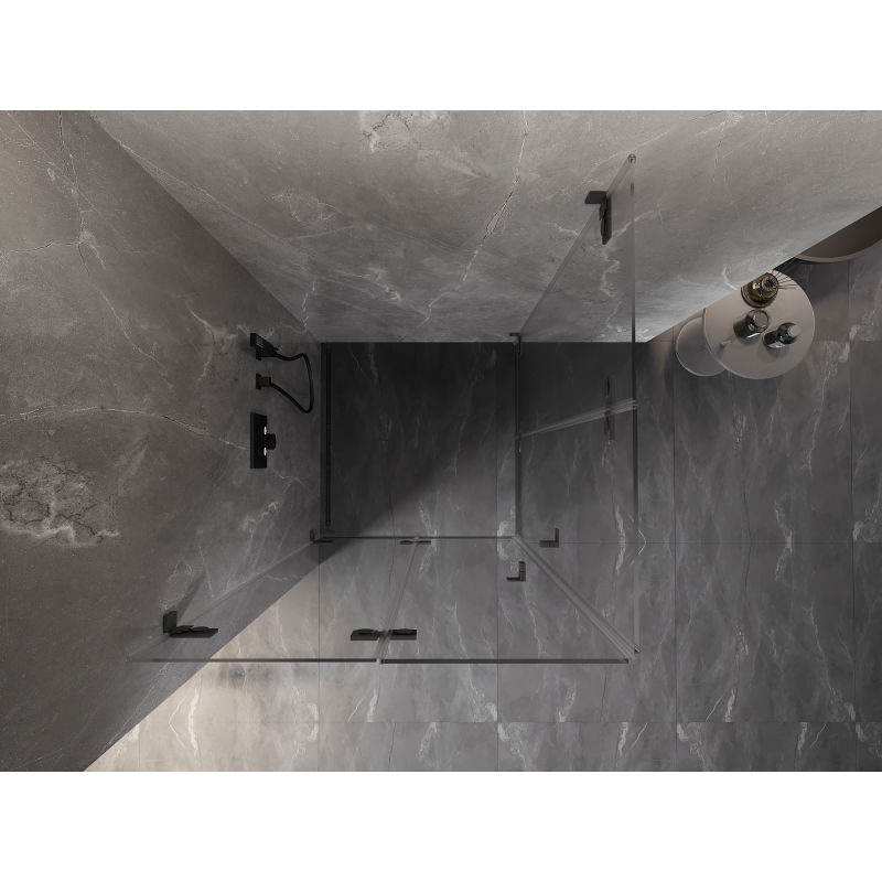 Mexen Lunar-F Duo сгъваема душ кабина 80 x 80 см, прозрачна, пистолет метал - 836-080L-080P-95-00