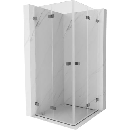 Mexen Lunar-F Duo сгъваема душ кабина 90 x 90 см, прозрачна, gun metal - 836-090L-090P-95-00