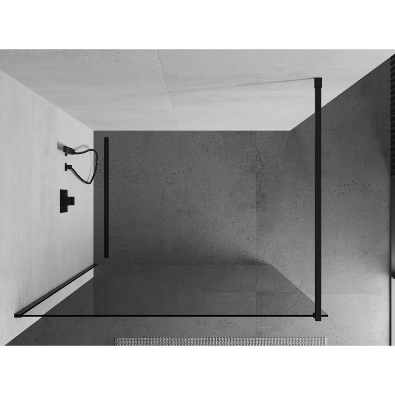 Mexen Kioto душ параван Walk-in 140 x 200 см, прозрачен 8 мм, черен - 800-140-101-70-00