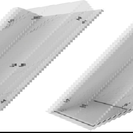 Mexen Lunar-F Duo сгъваема душ кабина 100 x 80 см, прозрачна, пистолет металик - 836-100L-080P-95-00