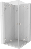 Mexen Lunar-F Duo сгъваема душ кабина 80 x 80 cm, прозрачна, четкан никел - 836-080L-080P-97-00