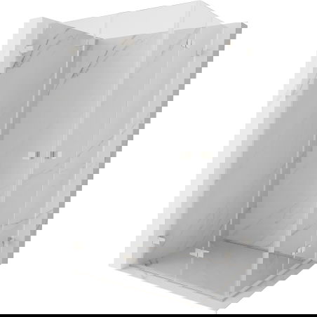 Mexen Lunar-F Duo сгъваема душ кабина 90 x 85 см, прозрачна, четкан никел - 836-090L-085P-97-00