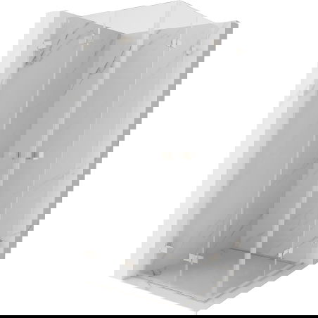 Mexen Lunar-F Душ кабина с двойно сгъване 90 x 90 см, прозрачна, четкан никел