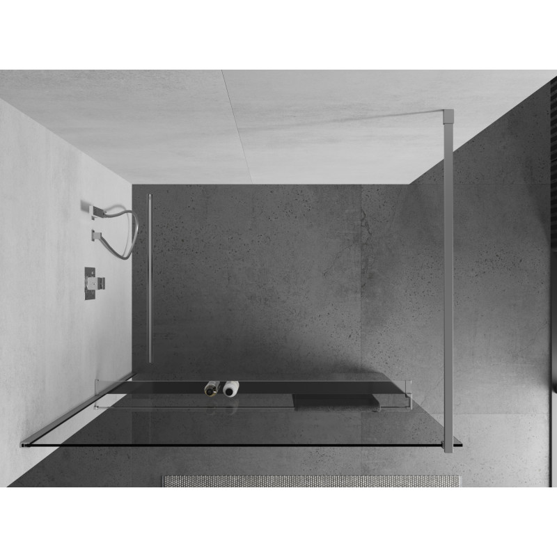 Mexen Kioto+ душ стена с рафт Walk-in 120 x 200 см, прозрачен, хром - 800-120-121-01-00