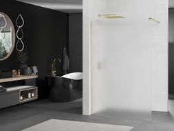 Mexen Kioto стена за душ Walk-in 90 x 200 см, матово стъкло 8 мм, златна - 800-090-101-50-30