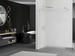 Mexen Kioto стенна преграда за душ Walk-in 90 x 200 см, мат 8 мм, златна - 800-090-101-50-30