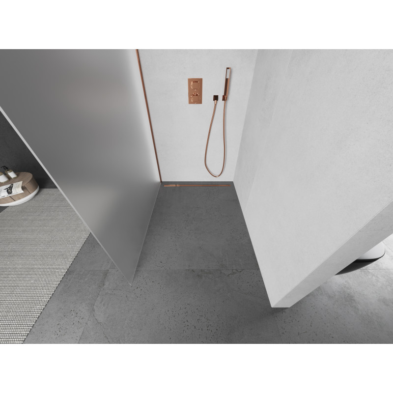 Mexen Kioto Душ параван Walk-in 70 x 200 см, матирано 8 мм, розово злато - 800-070-101-60-30
