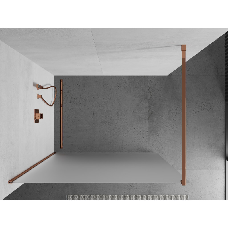 Mexen Kioto Душ параван тип Walk-in 100 x 200 см, скреж 8 мм, розово злато - 800-100-101-60-30