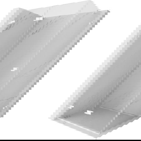 Mexen Lunar-F сгъваема душ кабина, лява 85 x 80 см, прозрачна, бяла - 836-085-080-20-00-L