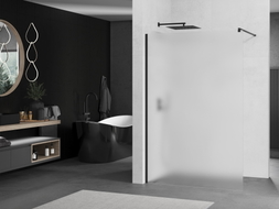Mexen Kioto Душ преграда Walk-in 100 x 200 см, матирана 8 мм, черна - 800-100-101-70-30