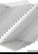 Mexen Lunar-F сгъваема душ кабина лява 75 x 70 см, прозрачна, златна - 836-075-070-50-00-L