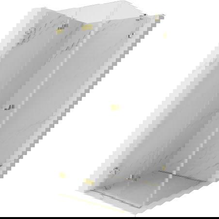 Mexen Lunar-F сгъваем душ кабина лява 80 x 80 cm, прозрачно, злато - 836-080-080-50-00-L