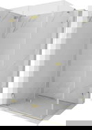 Mexen Lunar-F лява сгъваема душ кабина 100 x 80 см, прозрачна, златна - 836-100-080-50-00-L