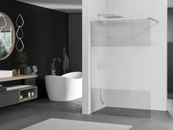 Mexen Kioto стенен душ панел Walk-in 100 x 200 см, прозрачен/мъглив 8 мм, хром - 800-100-101-01-35