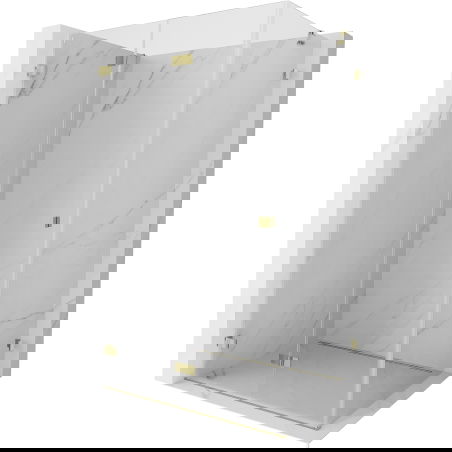 Mexen Lunar-F сгъваем ляв душ кабина 100 x 90 cm, прозрачна, златна - 836-100-090-50-00-L