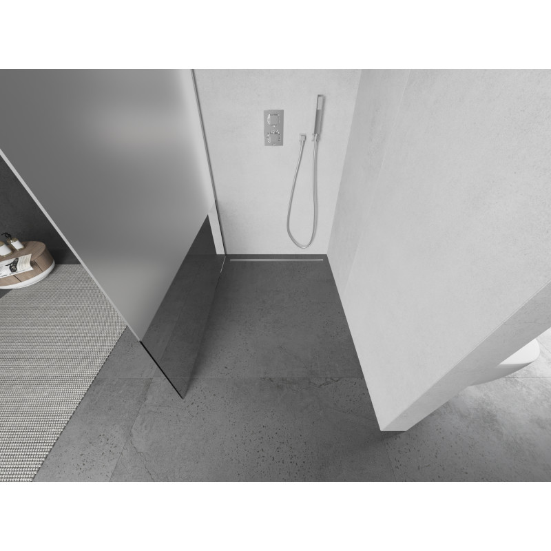 Mexen Kioto душ преграда Walk-in 100 x 200 см, прозрачна/матова 8 мм, хром - 800-100-101-01-35