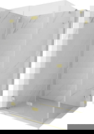 Mexen Lunar-F сгъваема душ кабина лява 100 x 80 cm, прозрачна, четка златно