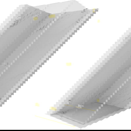 Mexen Lunar-F сгъваем ляв душ кабина 100 x 100 см, прозрачна, злато матово - 836-100-100-55-00-L