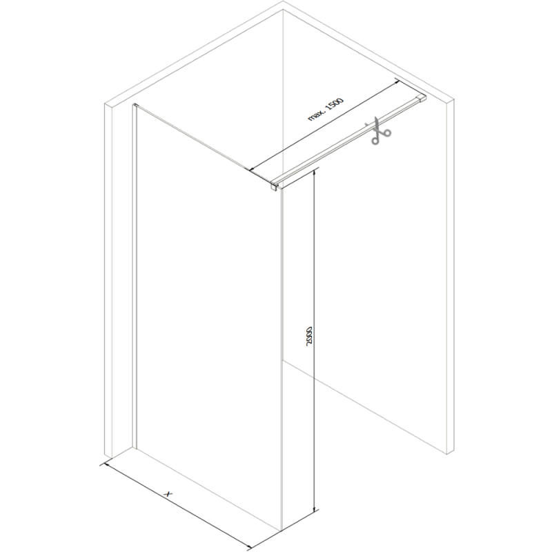 Mexen Kioto Параван за душ Walk-in 120 x 200 см, прозрачен/матов 8 мм, златен