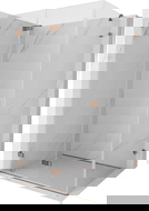 Mexen Lunar-F сгъваема душ кабина лява 100 х 80 см, прозрачна, розово злато