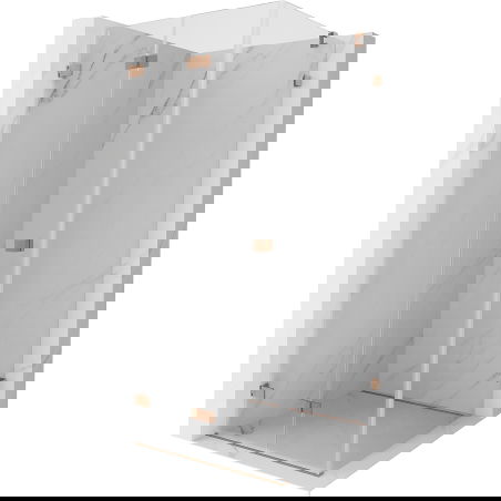 Mexen Lunar-F душ кабина сгъваема лява 70 х 70 см, прозрачна, четкана мед