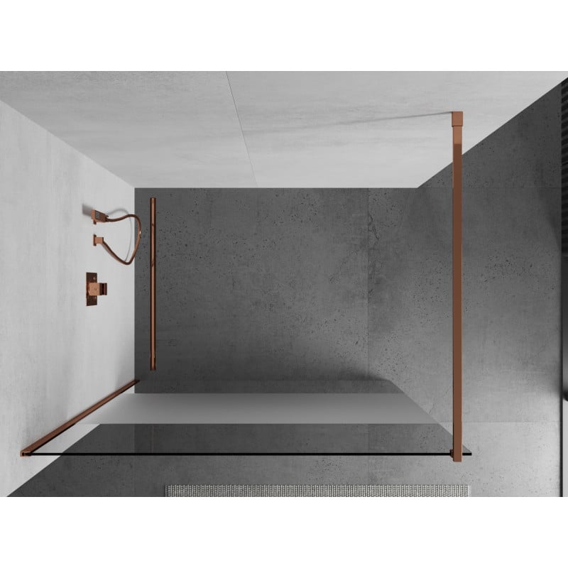 Mexen Kioto душ стена Walk-in 90 x 200 cm, прозрачен/мразовит 8 мм, розово злато