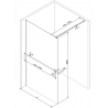 Mexen Kioto+ стена за душ с рафт Walk-in 120 x 200 см, матово, хром - 800-120-121-01-30
