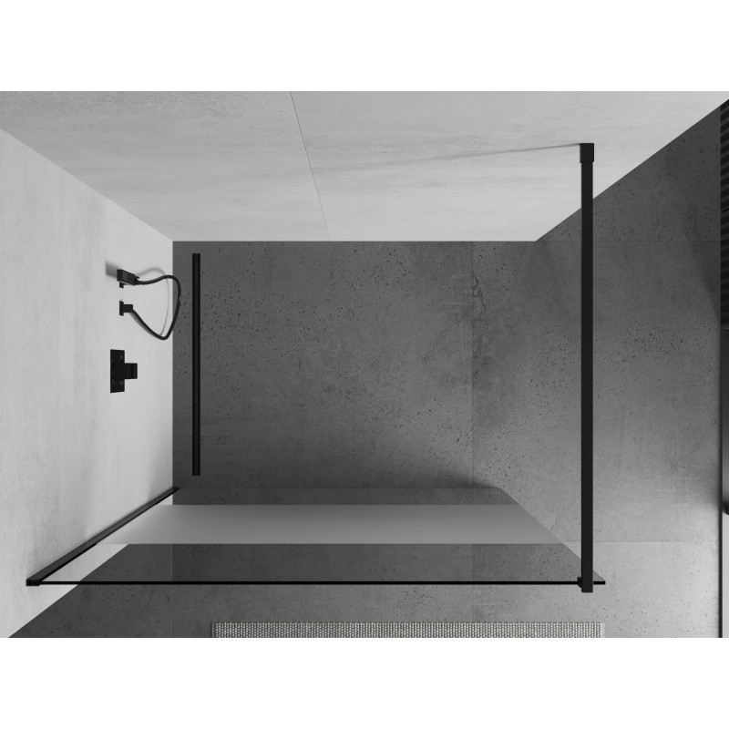 Mexen Kioto Душ преграда Walk-in 90 x 200 см, прозрачно/матово 8 мм, черна