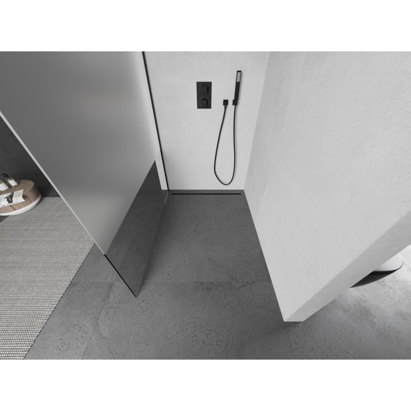 Mexen Kioto душ панел Walk-in 110 x 200 cm, прозрачен/мраз 8 мм, черен - 800-110-101-70-35