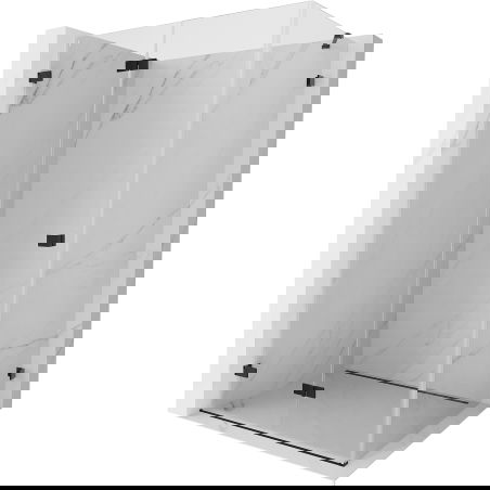 Mexen Lunar-F сгъваема душ кабина лява 75 x 70 см, прозрачна, черна - 836-075-070-70-00-L