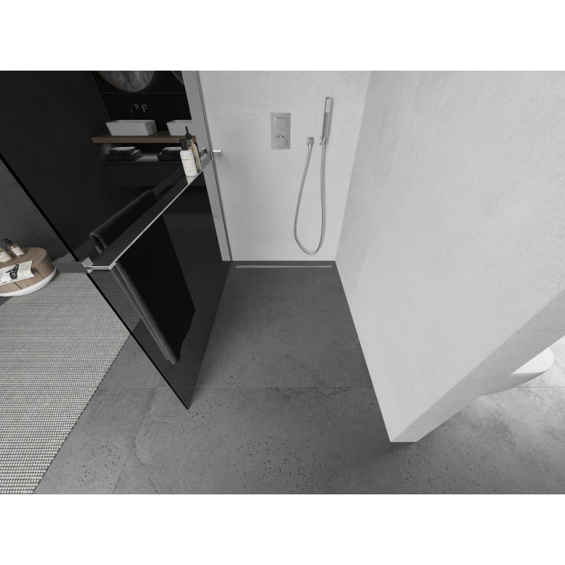 Mexen Kioto+ душкабина с полица Walk-in 80 x 200 см, графит, хром - 800-080-121-01-40