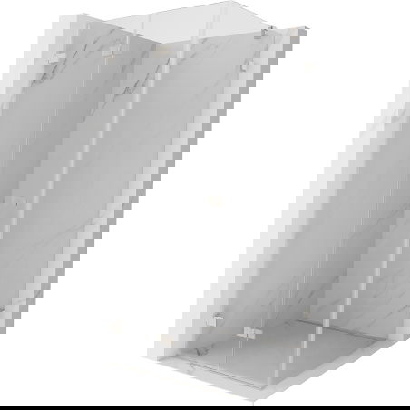 Mexen Lunar-F сгъваем ляв душ кабина 70 x 70 см, прозрачен, четка никел