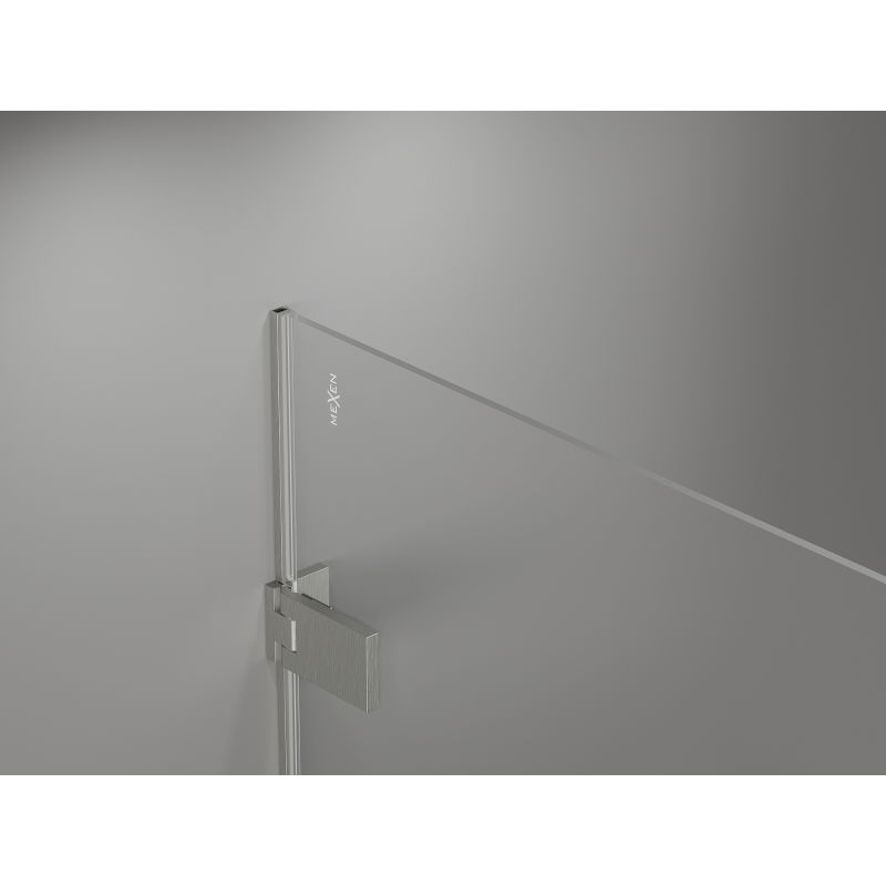 Mexen Lunar-F лява сгъваема душ кабина 100 x 80 cm, прозрачна, матиран никел - 836-100-080-97-00-L