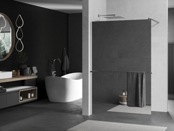 Mexen Kioto+ стена за душ с рафт Walk-in 80 x 200 см, огледало, хром - 800-080-121-01-50
