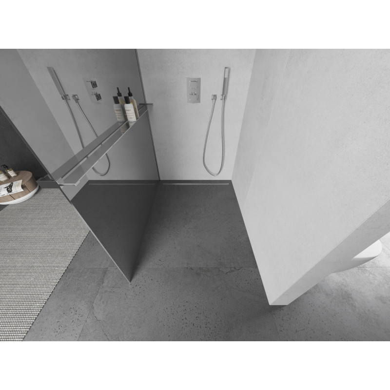 Mexen Kioto+ Душова преграда с рафт Walk-in 90 x 200 см, огледало, хром - 800-090-121-01-50