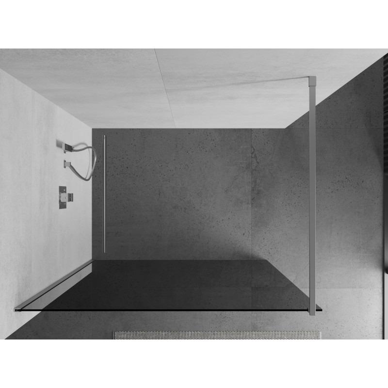 Mexen Kioto Душ преграда Walk-in 90 x 200 см, графит 8 мм, хром - 800-090-101-01-40