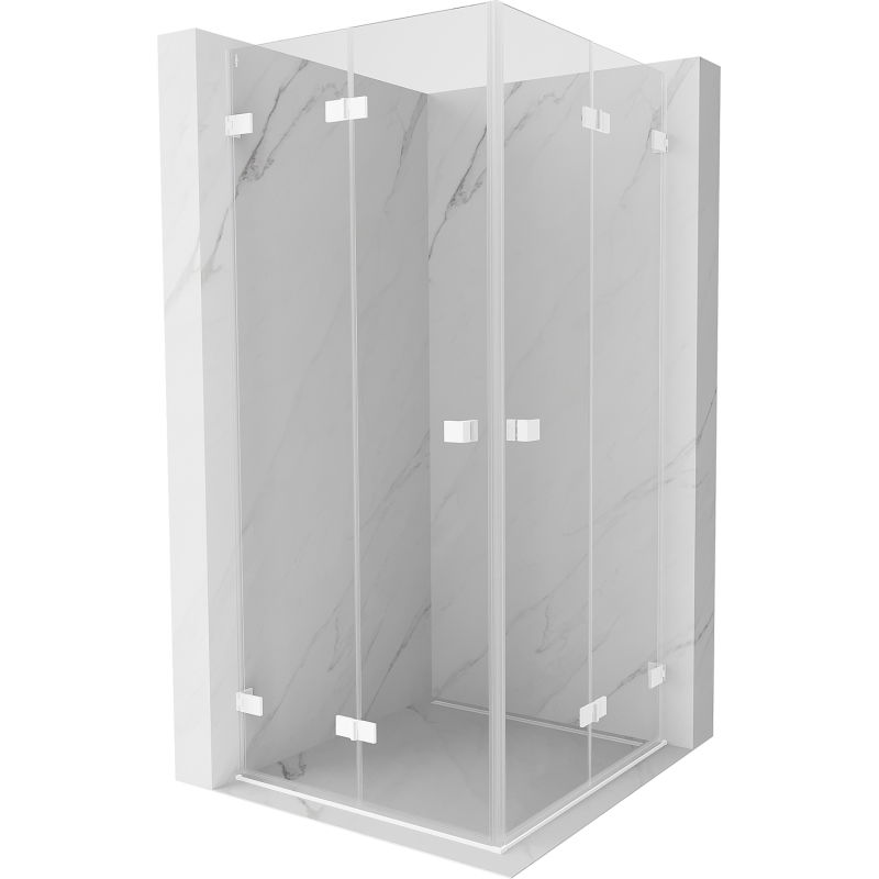 Mexen Lunar-F Duo сгъваема душ кабина 95 x 95 см, прозрачна, бяла - 836-095L-095P-20-00