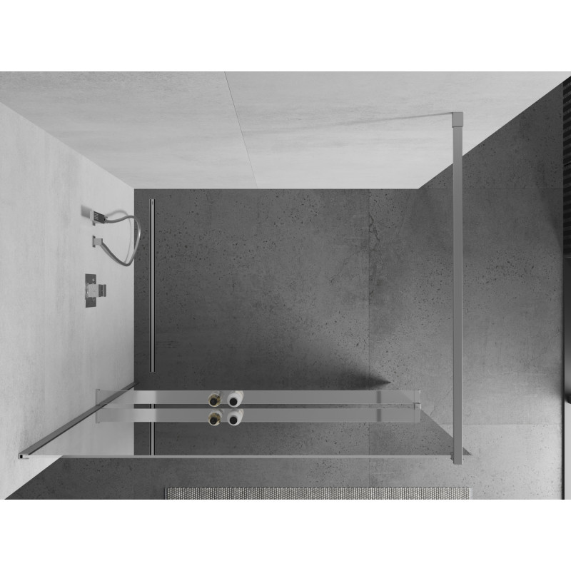 Mexen Kioto+ Душ кабина с полица Walk-in 100 x 200 см, огледало, хром - 800-100-121-01-50