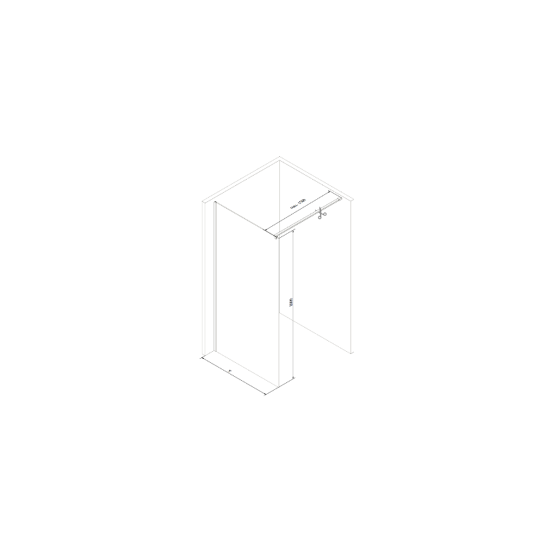 Mexen Kioto душ стена Walk-in 120 x 200 cm, графит 8 mm, розово злато - 800-120-101-60-40