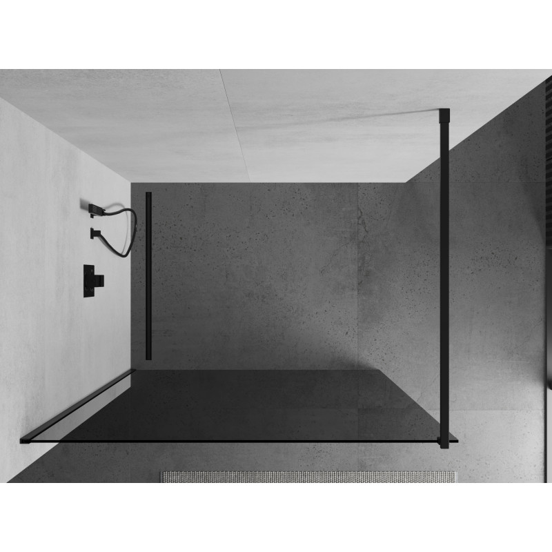 Mexen Kioto душ преграда Walk-in 90 x 200 cm, графит 8 mm, черна - 800-090-101-70-40