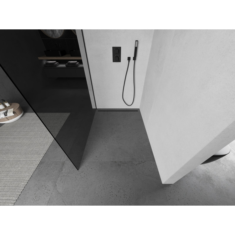 Mexen Kioto преграда за душ Walk-in 110 x 200 см, графит 8 мм, черна - 800-110-101-70-40