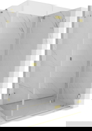 Mexen Lunar-F сгъваема душ кабина дясна 75 x 70 см, прозрачна, златна - 836-075-070-50-00-P